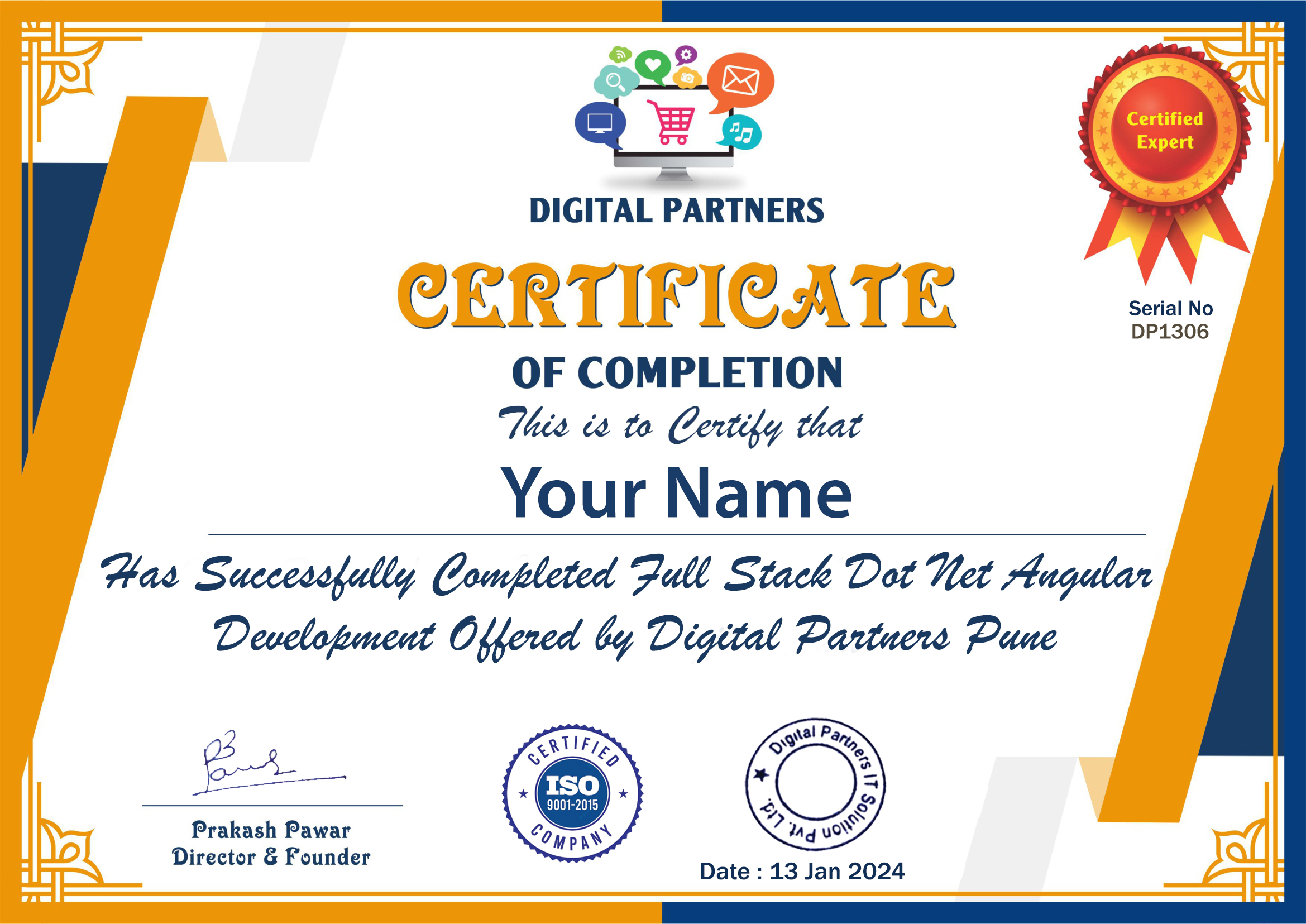 Digital Partners certificate Dot net Digital Partners certificate Dot net